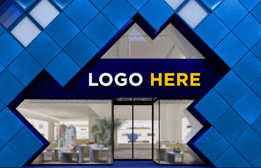Shopfront Logo Mockup by GraphicsFamily.com