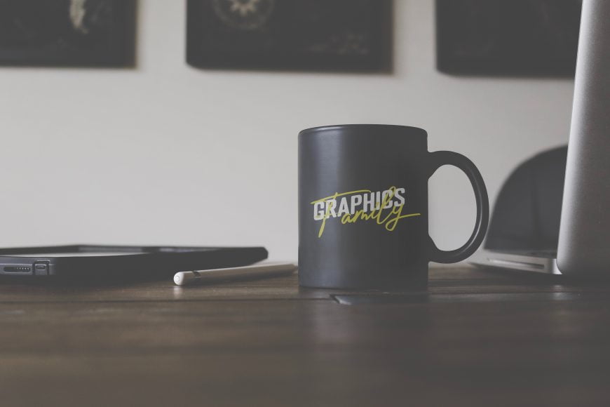 Black Matte Coffee Cup Mockup