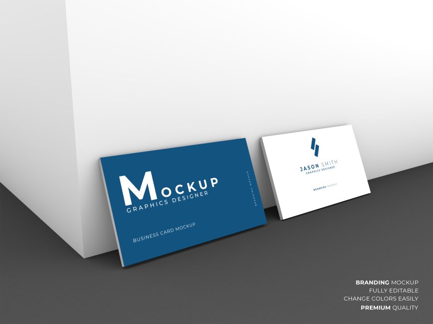 3D Wall Business Card Mockup