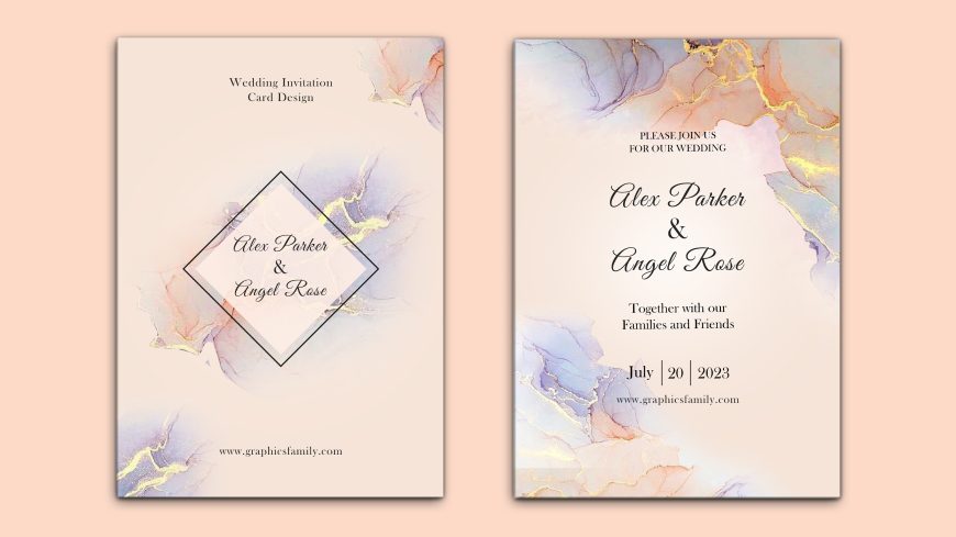 Elegant engagement wedding invitation template