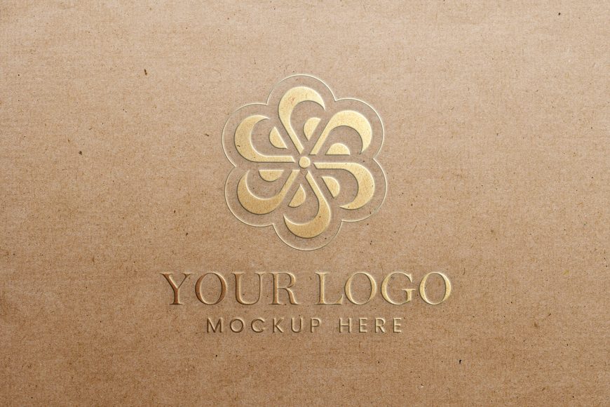 Gold Foil Logo Mockup on Craft Paper