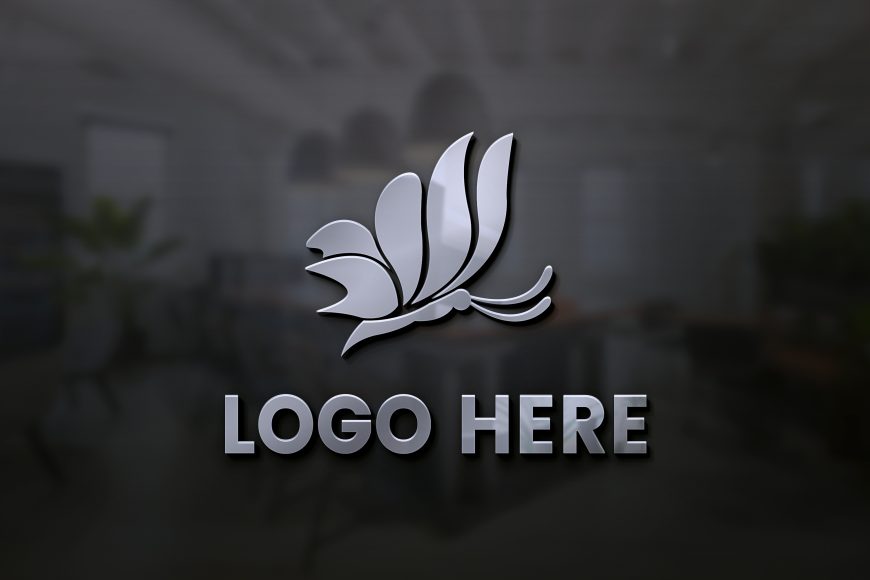 3D Steel Logo Mockup