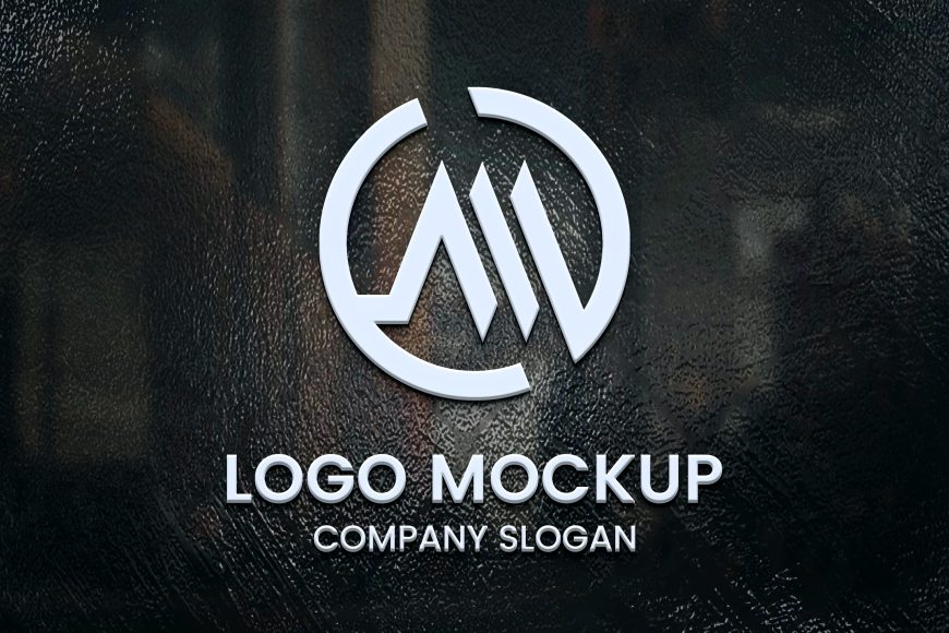 Black Glass 3D Logo Mockup
