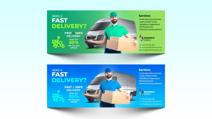 Free Shipping And Delivery Service Facebook Cover Design
