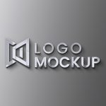 Free Logo Mockup 3D Modern Wall