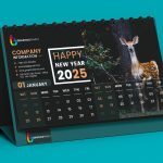 Free PSD Professional Dark Desk Calendar Design Template